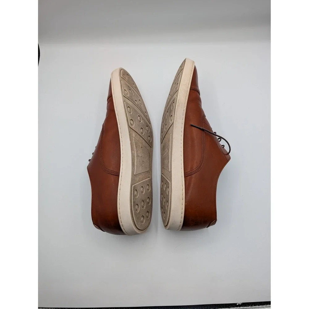 Allen Edmonds Park Avenue Oxford Sneakers Tan Leather Cap Toe Shoes Mens 11 D